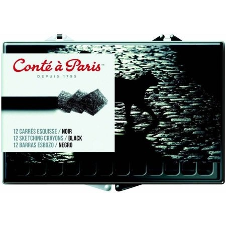 Conté à Paris Pastellkritt 2B Svart, 12stk i gruppen SPORT, FRITID & HOBBY / Hobby / Male & Tegne / Penner, Fargestifter & Blekk hos TP E-commerce Nordic AB (A01293)