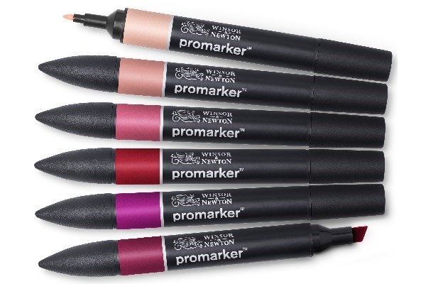 Winsor Promarker 6 stk, røde toner i gruppen SPORT, FRITID & HOBBY / Hobby / Male & Tegne / Penner, Fargestifter & Blekk hos TP E-commerce Nordic AB (A01319)