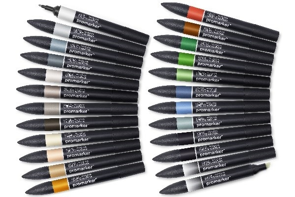 Winsor Promarker 24 stk, arkitektoniske toner i gruppen SPORT, FRITID & HOBBY / Hobby / Male & Tegne / Penner, Fargestifter & Blekk hos TP E-commerce Nordic AB (A01323)