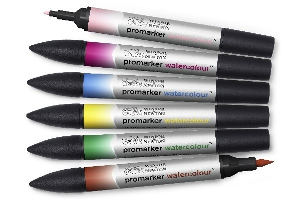 Winsor WaterColour Marker 6-pakning, sett med blomstertoner i gruppen SPORT, FRITID & HOBBY / Hobby / Male & Tegne / Penner, Fargestifter & Blekk hos TP E-commerce Nordic AB (A01324)