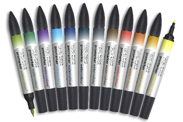 Winsor WaterColour Marker 12-pakning, sett med landskapstoner i gruppen SPORT, FRITID & HOBBY / Hobby / Male & Tegne / Penner, Fargestifter & Blekk hos TP E-commerce Nordic AB (A01325)