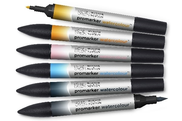 Winsor WaterColour Marker 6-pack, Sky tones set i gruppen SPORT, FRITID & HOBBY / Hobby / Male & Tegne / Penner, Fargestifter & Blekk hos TP E-commerce Nordic AB (A01326)