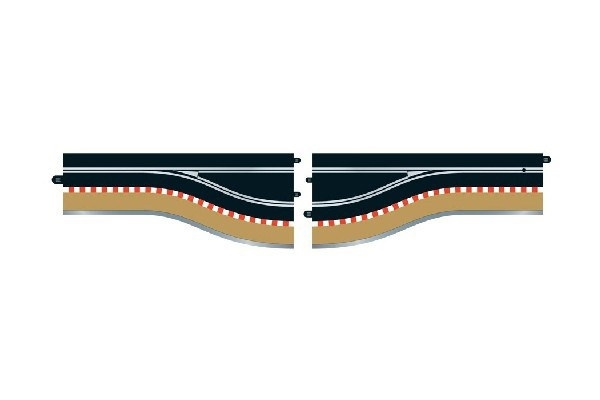 Scalextric 2stk Pit Lane - venstre i gruppen LEKER, BARN OG BABY / Radiostyrt / Bilbaner / Skinner hos TP E-commerce Nordic AB (A01376)