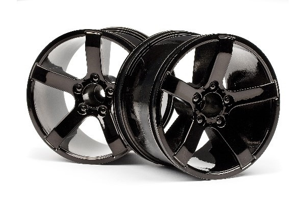 Bullet Mt Wheels Black Chrome (Pr) i gruppen LEKER, BARN OG BABY / Radiostyrt / Reservedeler & Ekstra tilbehør / HPI / Felger / Offroad hos TP E-commerce Nordic AB (A01800)