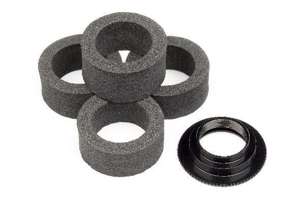 Servo Saver Foam (4 stk.) med justeringsmutter i gruppen LEKER, BARN OG BABY / Radiostyrt / Reservedeler & Ekstra tilbehør / HPI / Reservedeler & Tuning / Støtdempere hos TP E-commerce Nordic AB (A02113)