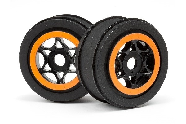Ah-64 hjul svart/oransje (42X83Mm/2 stk.) i gruppen LEKER, BARN OG BABY / Radiostyrt / Reservedeler & Ekstra tilbehør / HPI / Felger / Offroad hos TP E-commerce Nordic AB (A02343)