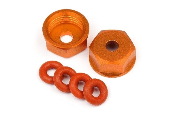 Aluminum Bottom Shock Cap (Orange/2Pcs) i gruppen LEKER, BARN OG BABY / Radiostyrt / Reservedeler & Ekstra tilbehør / HPI / Reservedeler & Tuning / Støtdempere hos TP E-commerce Nordic AB (A02388)