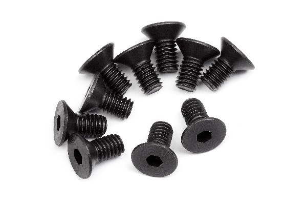 Flat Head Screw M4X8Mm (Hex Socket/10Pcs) i gruppen LEKER, BARN OG BABY / Radiostyrt / Reservedeler & Ekstra tilbehør / HPI / Skruer/Fester / Skruer hos TP E-commerce Nordic AB (A02477)