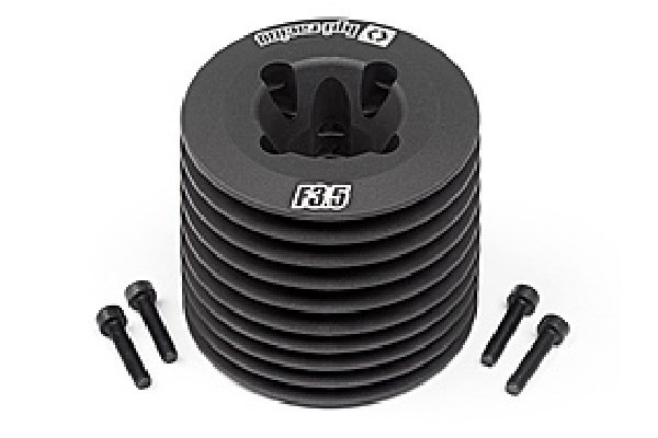 Kjøleribbehode i aluminium (svart/F3.5 V2) i gruppen LEKER, BARN OG BABY / Radiostyrt / Reservedeler & Ekstra tilbehør / HPI / Motorer / Nitromotorer Reservedeler hos TP E-commerce Nordic AB (A02525)