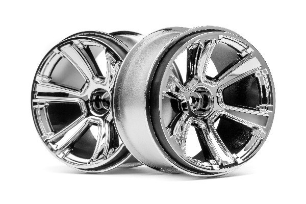 6-Shot Mt-hjul (krom/2 stk.) i gruppen LEKER, BARN OG BABY / Radiostyrt / Reservedeler & Ekstra tilbehør / HPI / Felger / Offroad hos TP E-commerce Nordic AB (A02666)