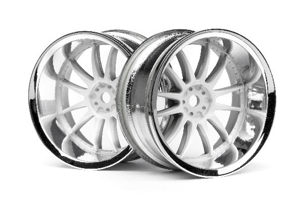 Work Xsa 02C Wheel 26Mm Chrome/White (9Mm Offset) i gruppen LEKER, BARN OG BABY / Radiostyrt / Reservedeler & Ekstra tilbehør / HPI / Felger / Onroad hos TP E-commerce Nordic AB (A03070)