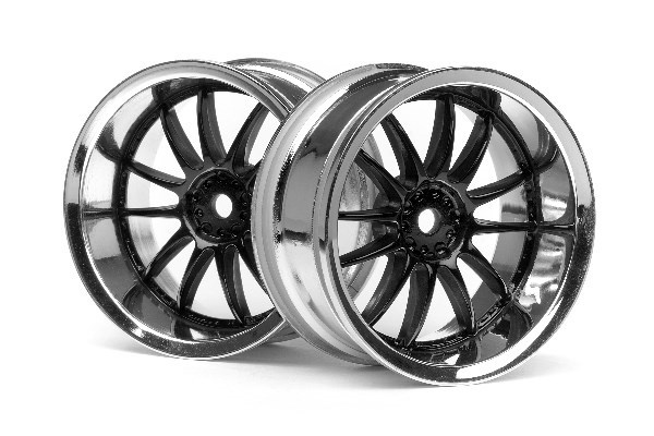 Work Xsa 02C hjul 26 mm krom/svart (6 mm offset) i gruppen LEKER, BARN OG BABY / Radiostyrt / Reservedeler & Ekstra tilbehør / HPI / Felger / Onroad hos TP E-commerce Nordic AB (A03072)