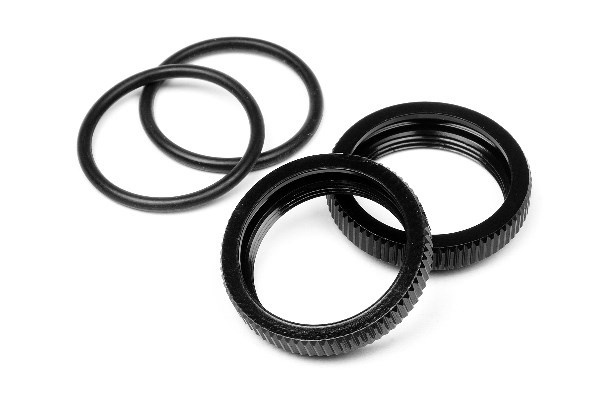 Big Bore Shock Spring Adjust Nut (Black/2Pcs) i gruppen LEKER, BARN OG BABY / Radiostyrt / Reservedeler & Ekstra tilbehør / HPI / Reservedeler & Tuning / Støtdempere hos TP E-commerce Nordic AB (A03350)