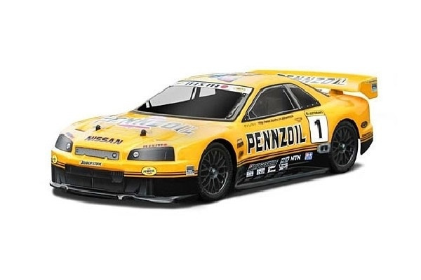Nissan Skyline R34 Gt-R Gt karosseri (200Mm) i gruppen LEKER, BARN OG BABY / Radiostyrt / Reservedeler & Ekstra tilbehør / HPI / Karosseri & Tilbehør / Onroad Karosseri (Gjennomsiktig) hos TP E-commerce Nordic AB (A03487)