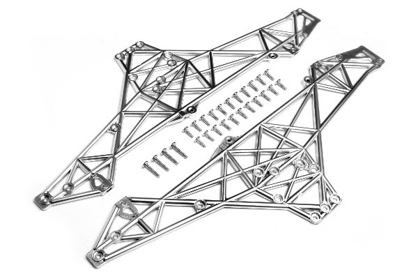 Sett med hovedchassis (matt krom) i gruppen LEKER, BARN OG BABY / Radiostyrt / Reservedeler & Ekstra tilbehør / HPI / Reservedeler & Tuning / Chassideler hos TP E-commerce Nordic AB (A03654)
