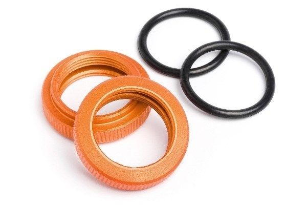 Shock Adjuster Nut 20Mm (Orange/2Pcs) i gruppen LEKER, BARN OG BABY / Radiostyrt / Reservedeler & Ekstra tilbehør / HPI / Reservedeler & Tuning / Støtdempere hos TP E-commerce Nordic AB (A04142)