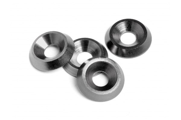 Konisk skive 3X9X2Mm (Gunmetal/4 stk.) i gruppen LEKER, BARN OG BABY / Radiostyrt / Reservedeler & Ekstra tilbehør / HPI / Skruer/Fester / Skiver hos TP E-commerce Nordic AB (A04176)