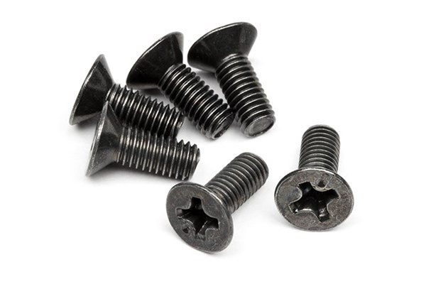 Flat Head Screw M3 X 8Mm (6 Pcs) i gruppen LEKER, BARN OG BABY / Radiostyrt / Reservedeler & Ekstra tilbehør / HPI / Skruer/Fester / Skruer hos TP E-commerce Nordic AB (A04427)