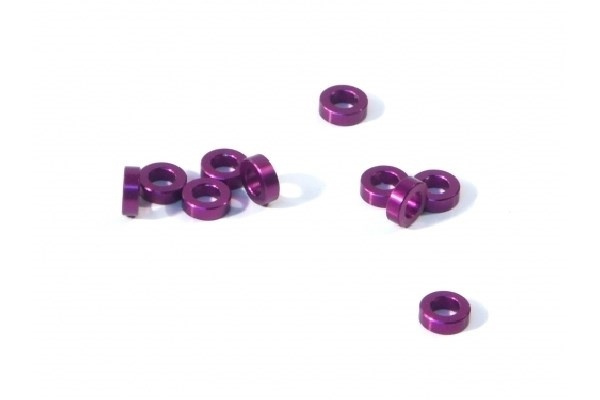 Aluminiumsskive 3 X 6 X 2,0Mm (Lilla/10 stk.) i gruppen LEKER, BARN OG BABY / Radiostyrt / Reservedeler & Ekstra tilbehør / HPI / Skruer/Fester / Skiver hos TP E-commerce Nordic AB (A04520)