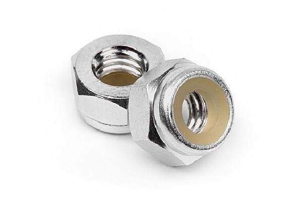 Låsemutter M4 i aluminium (sølv/10 stk.) i gruppen LEKER, BARN OG BABY / Radiostyrt / Reservedeler & Ekstra tilbehør / HPI / Skruer/Fester / Muttere hos TP E-commerce Nordic AB (A04524)
