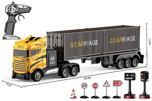 Crazon radiostyrd lastbil med container, skala 1:16, 2,4GHz i gruppen LEKER, BARN OG BABY / Radiostyrt / Radiostyrte biler hos TP E-commerce Nordic AB (A05060)