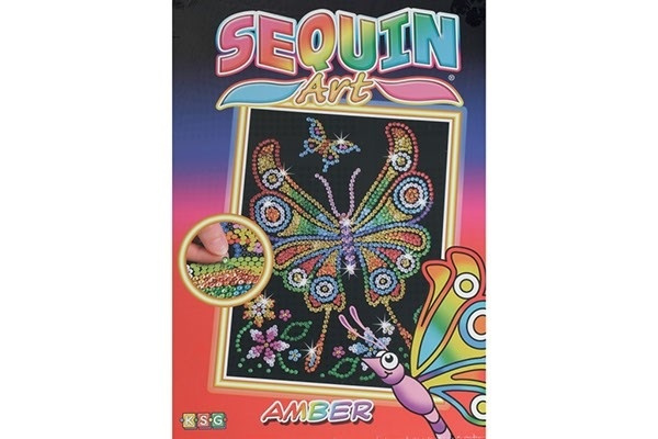 Sequin Art Ravfarget sommerfugl 25x34cm i gruppen SPORT, FRITID & HOBBY / Hobby / Male & Tegne / Diamond Painting hos TP E-commerce Nordic AB (A05148)