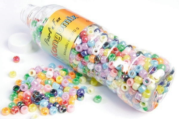 Pearl`n fun Pärlor kongomix metallic, 270g i gruppen SPORT, FRITID & HOBBY / Hobby / Perler / Plastperler hos TP E-commerce Nordic AB (A05260)