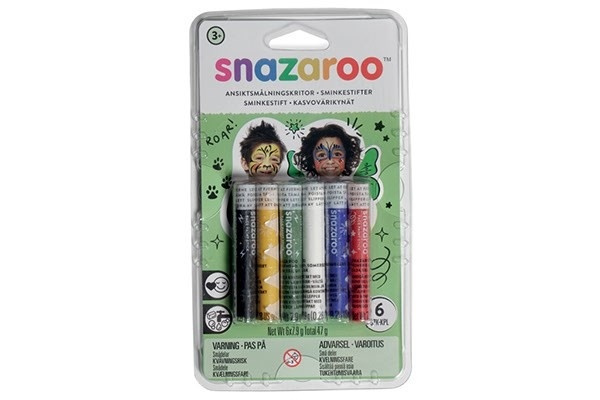 Snazaroo Ansiktsmalingspinner 6 stk, standardfarger i gruppen LEKER, BARN OG BABY / Leker / Masker og kostymer hos TP E-commerce Nordic AB (A05308)
