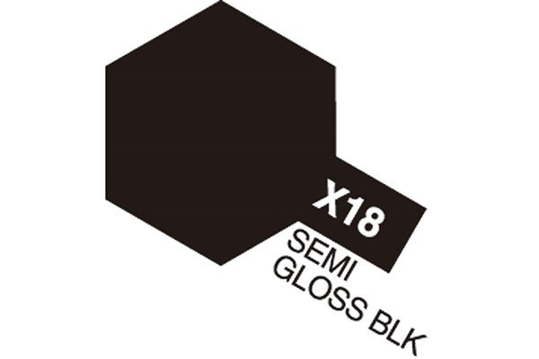 Acrylic Mini X-18 Semi Gloss Black i gruppen SPORT, FRITID & HOBBY / Hobby / Hobbyfarger / Tamiya / Vannbasert hos TP E-commerce Nordic AB (A05794)
