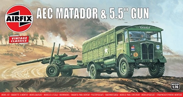 Airfix AEC Matador og 5,5-tommers kanon i gruppen SPORT, FRITID & HOBBY / Hobby / Plastmodeller / Militære kjøretøy (land) hos TP E-commerce Nordic AB (A06804)