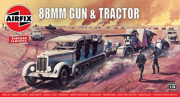 Airfix 88 mm luftvernkanon og traktor i gruppen SPORT, FRITID & HOBBY / Hobby / Plastmodeller / Militære kjøretøy (land) hos TP E-commerce Nordic AB (A06807)
