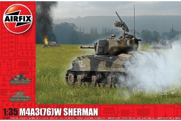 Airfix 1:35 M4A3(76)W \'Slaget om Ardennene\' i gruppen SPORT, FRITID & HOBBY / Hobby / Plastmodeller / Militære kjøretøy (land) hos TP E-commerce Nordic AB (A06979)