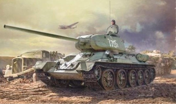 Italeri 1:35 T34-85 ZADOV 186 modell 1944 i gruppen SPORT, FRITID & HOBBY / Hobby / Plastmodeller / Militære kjøretøy (land) hos TP E-commerce Nordic AB (A07215)