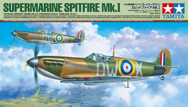 Tamiya 1:48 Supermarine Spitfire Mk.I i gruppen SPORT, FRITID & HOBBY / Hobby / Plastmodeller / Fly & Helikoptre hos TP E-commerce Nordic AB (A07370)