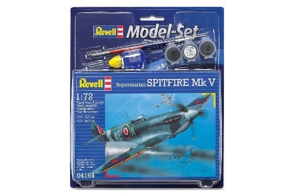 Revell Model Set Spitfire Mk V i gruppen SPORT, FRITID & HOBBY / Hobby / Plastmodeller / Startsett/Gavesett hos TP E-commerce Nordic AB (A08098)