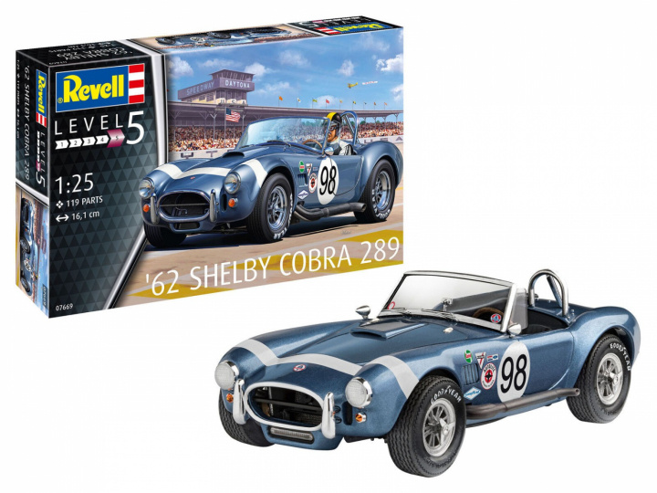 Revell modellsett AC Cobra 289 i skala 1:25 i gruppen SPORT, FRITID & HOBBY / Hobby / Plastmodeller / Startsett/Gavesett hos TP E-commerce Nordic AB (A08193)