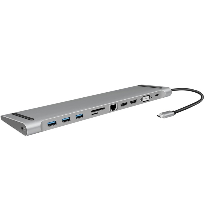 LogiLink USB-C-dokk 11-i-1 HDMI/VGA/RJ45/USB-C 100W i gruppen SMARTTELEFON & NETTBRETT / Ladere og Kabler / Dokkingstasjoner hos TP E-commerce Nordic AB (A08536)