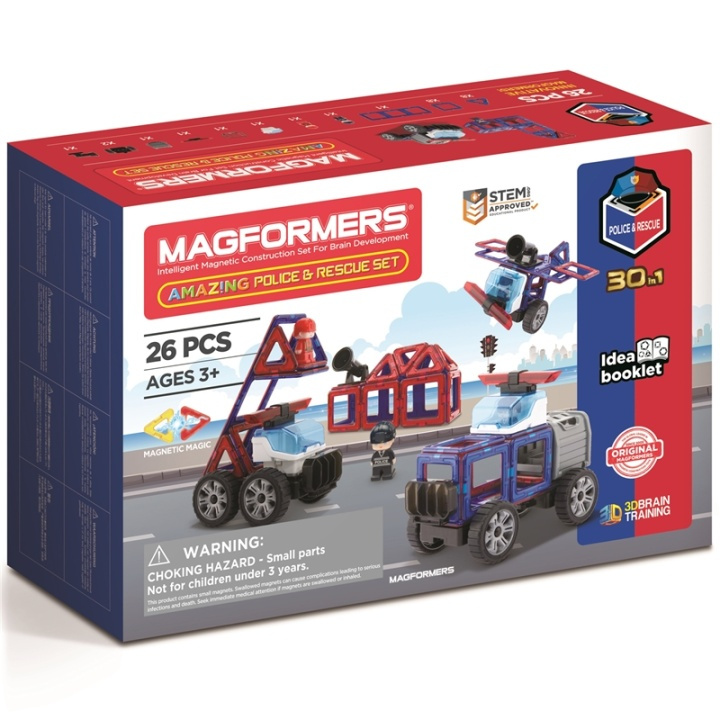 Magformers Politi- og redningssett 26 deler i gruppen LEKER, BARN OG BABY / Leker / Barnas puslespill hos TP E-commerce Nordic AB (A08545)