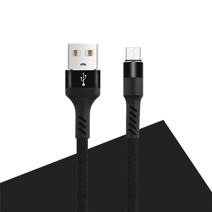 MXUC-01 microUSB-Kabel (2A) Fast Charge, Svart i gruppen SMARTTELEFON & NETTBRETT / Ladere og Kabler / Kabler / Kabler microUSB hos TP E-commerce Nordic AB (A08726)