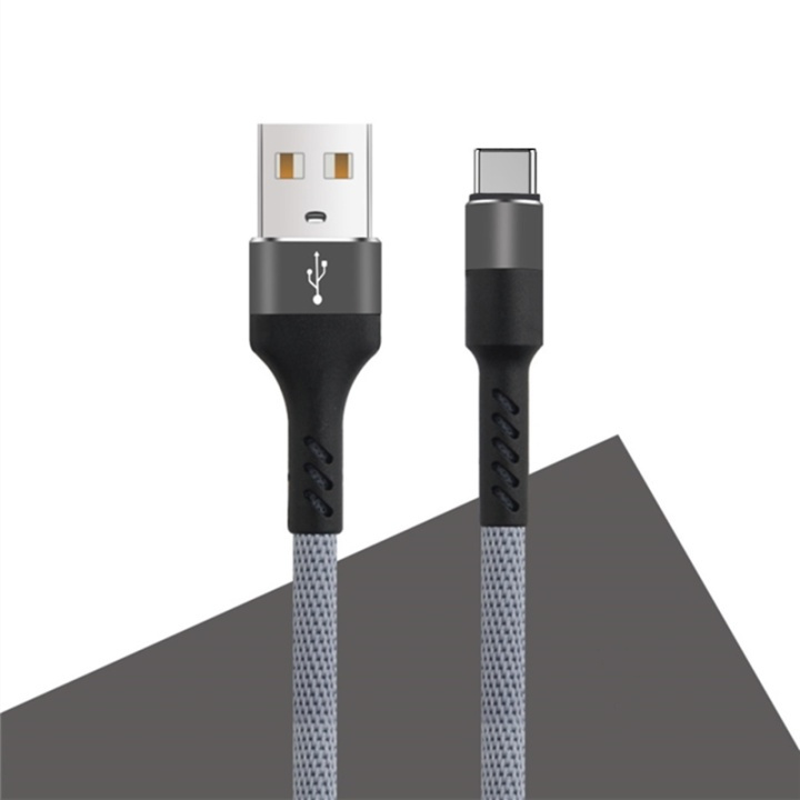 MXUC-01 USB-C Kabel (2A) Fast Charge, Grå i gruppen SMARTTELEFON & NETTBRETT / Ladere og Kabler / Kabler / Kabler type C hos TP E-commerce Nordic AB (A08729)