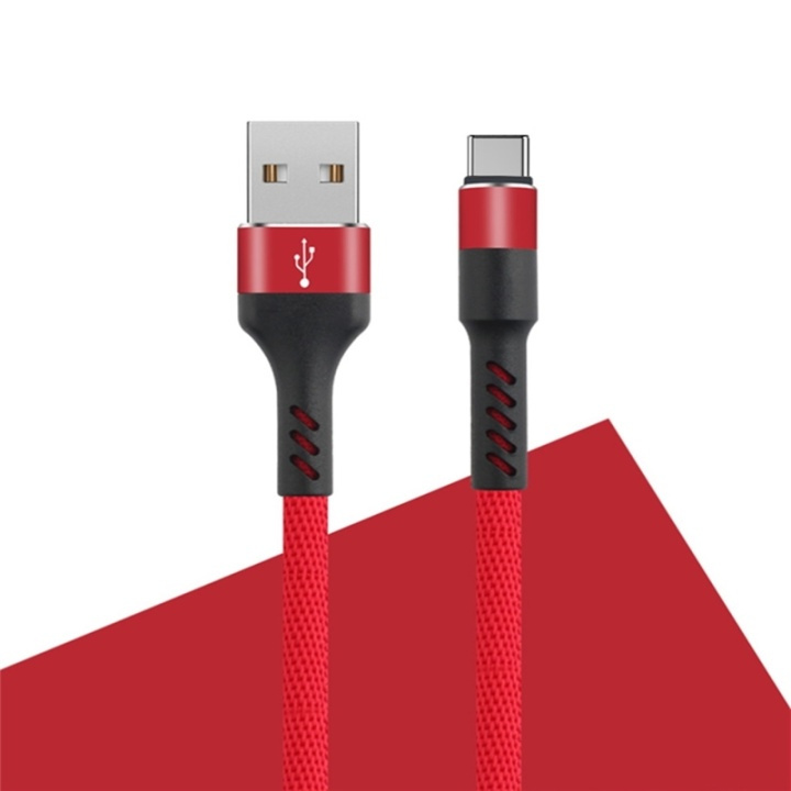 MXUC-01 USB-C Kabel (2A) Fast Charge, Röd i gruppen SMARTTELEFON & NETTBRETT / Ladere og Kabler / Kabler / Kabler type C hos TP E-commerce Nordic AB (A08730)