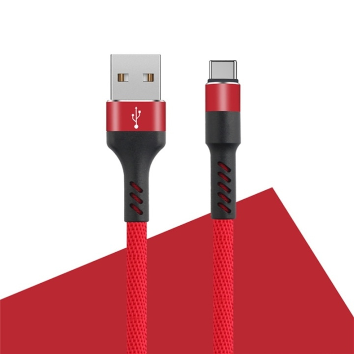 MXUC-01 USB-C-kabel (2A) for hurtiglading, rød i gruppen SMARTTELEFON & NETTBRETT / Ladere og Kabler / Kabler / Kabler type C hos TP E-commerce Nordic AB (A08730)