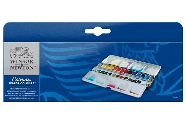 Cotman Water Col sketchers metallboks 24 i gruppen SPORT, FRITID & HOBBY / Hobby / Male & Tegne / Kunstnerfarger / Akvarellfarger hos TP E-commerce Nordic AB (A09097)