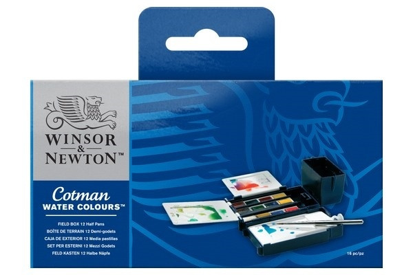 Cotman Water Colour Field-boks 12x1/2 panner i gruppen SPORT, FRITID & HOBBY / Hobby / Male & Tegne / Kunstnerfarger / Akvarellfarger hos TP E-commerce Nordic AB (A09098)
