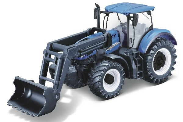 Tractor w/front loader N.H. T7.615 10cm blue i gruppen LEKER, BARN OG BABY / Leker / Lekebiler hos TP E-commerce Nordic AB (A09239)