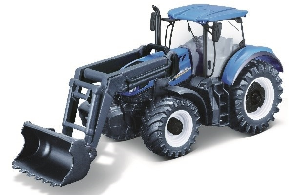 Traktor med frontlaster N.H. T7.615 10cm blå i gruppen LEKER, BARN OG BABY / Leker / Lekebiler hos TP E-commerce Nordic AB (A09239)