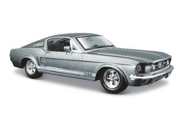 Ford Mustang GT 1967 1:24 Metallic Grey i gruppen LEKER, BARN OG BABY / Leker / Lekebiler hos TP E-commerce Nordic AB (A09659)