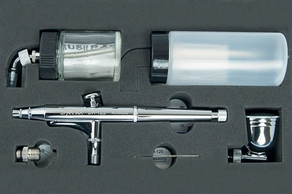 Airbrush DH-125, 0,5 mm tyngdekraftsmating 7, 22 & 80cc i gruppen SPORT, FRITID & HOBBY / Hobby / Airbrush / Sprøytepistoler hos TP E-commerce Nordic AB (A09703)