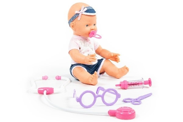 Babydukke 35 cm med smokk og Doctor-tilbehør i gruppen LEKER, BARN OG BABY / Leker / Dukker & tilbehør hos TP E-commerce Nordic AB (A10117)