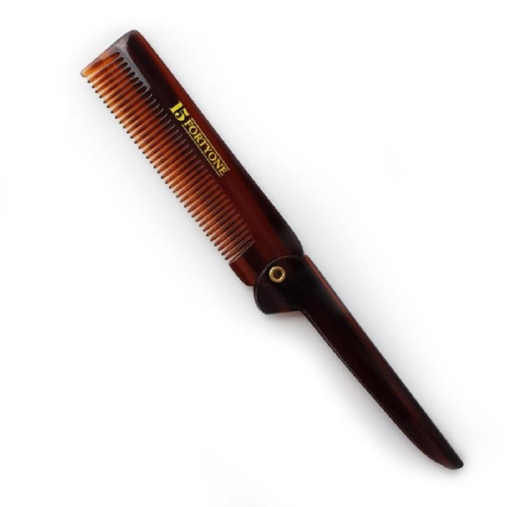 1541 London Sammenleggbar kam i lommeformat med fine tenner i gruppen HELSE OG SKJØNNHET / Hår & styling / Barbering og trimming / Skjeggkammer og barberkoster hos TP E-commerce Nordic AB (A10184)